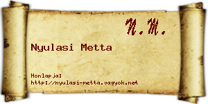 Nyulasi Metta névjegykártya